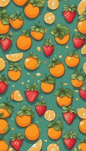 oranges and strawberries pattern background illustration 2