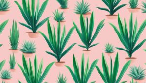 pink aloe vera plants aesthetic illustration background 1