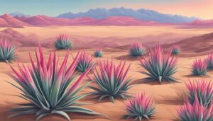 pink aloe vera plants aesthetic illustration background 2
