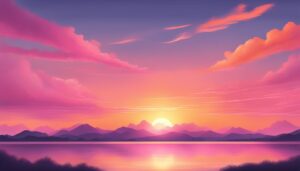 pink and orange sunset aesthetic background wallpaper illustration 2