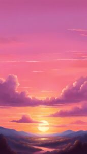 pink and orange sunset aesthetic background wallpaper illustration 4