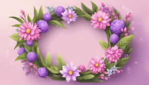 pink and purple spring wreath illustration 1