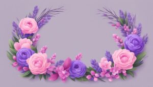 pink and purple spring wreath illustration 2