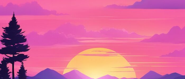 pink and purple sunset aesthetic background wallpaper illustration 3