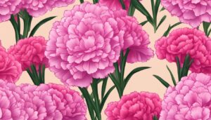 pink carnation flowers aesthetic background illustration 1