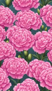 pink carnation flowers aesthetic background illustration 2