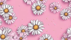 pink daisy flower aesthetic background illustration 1