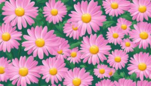 pink daisy flower aesthetic background illustration 2