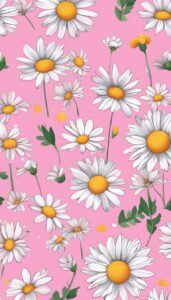 pink daisy flower aesthetic background illustration 3
