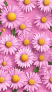 pink daisy flower aesthetic background illustration 4