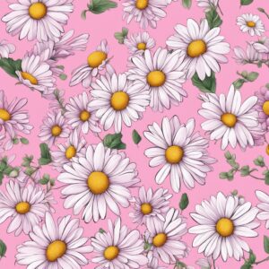 pink daisy flower aesthetic background illustration 5