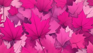 pink maple leaf aesthetic background illustration wallpaper 1