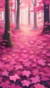 pink maple leaf aesthetic background illustration wallpaper 3