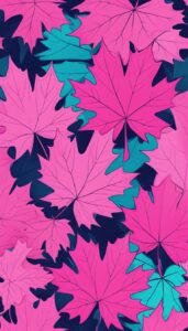 pink maple leaf aesthetic background illustration wallpaper 5