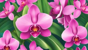 pink orchid flower aesthetic illustration background 1