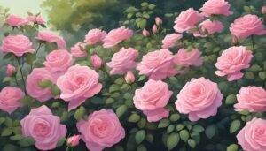 pink roses aesthetic background illustration 1