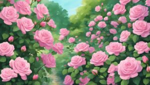 pink roses aesthetic background illustration 2