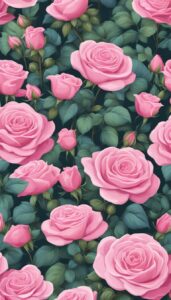 pink roses aesthetic background illustration 3