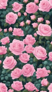 pink roses aesthetic background illustration 4