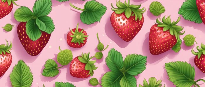 pink strawberry pattern background aesthetic illustration 1