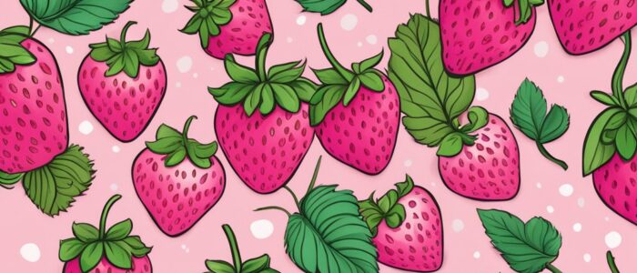 pink strawberry pattern background aesthetic illustration 2