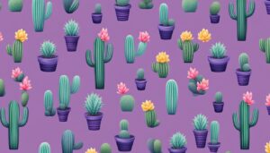 purple cactus aesthetic illustration background 1