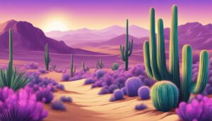 purple cactus aesthetic illustration background 2