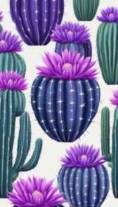 purple cactus aesthetic illustration background 3
