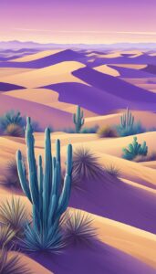 purple cactus aesthetic illustration background 4