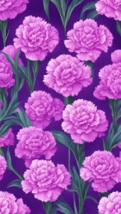 purple carnation flowers aesthetic background illustration 2