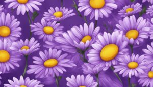 purple daisy flower aesthetic background illustration 1