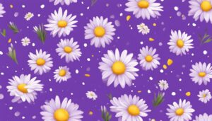 purple daisy flower aesthetic background illustration 2