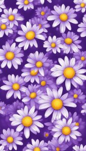 purple daisy flower aesthetic background illustration 3