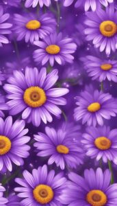 purple daisy flower aesthetic background illustration 4