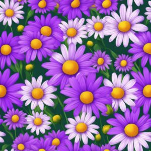 purple daisy flower aesthetic background illustration 5