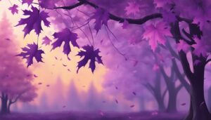 purple maple leaf aesthetic background illustration wallpaper 2