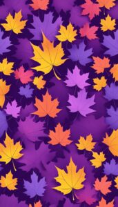 purple maple leaf aesthetic background illustration wallpaper 5