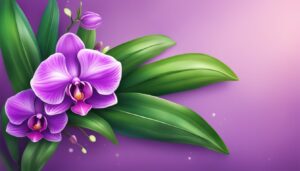purple orchid flower aesthetic illustration background 1