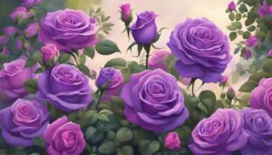 purple roses aesthetic background illustration 1