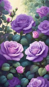 purple roses aesthetic background illustration 3