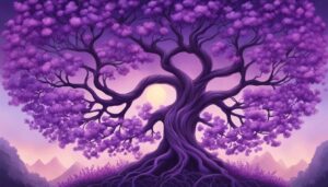 purple tree of life aesthetic background illustration 1