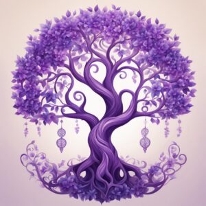 purple tree of life aesthetic background illustration 2