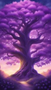 purple tree of life aesthetic background illustration 3