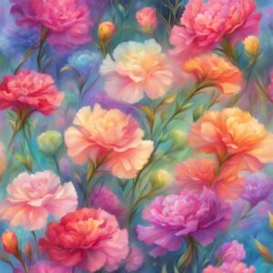 rainbow colored carnation flowers aesthetic background illustration 4