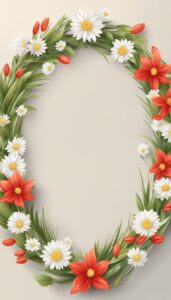 red and white spring wreath illustration 5