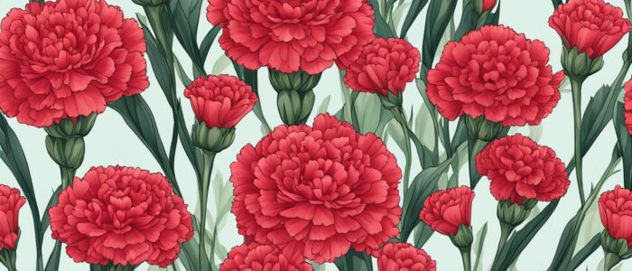 red carnation flowers aesthetic background illustration 1