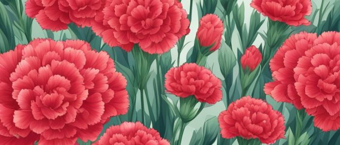 red carnation flowers aesthetic background illustration 2