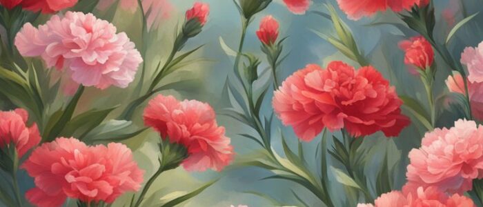 red carnation flowers aesthetic background illustration 3