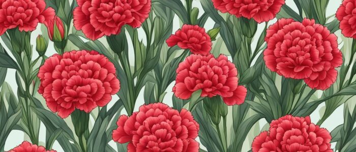 red carnation flowers aesthetic background illustration 4