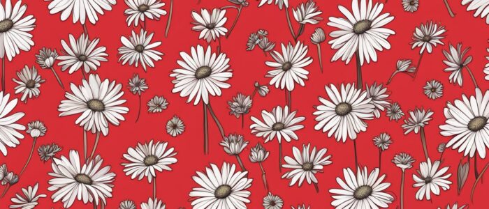 red daisy flower aesthetic background illustration 1